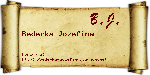 Bederka Jozefina névjegykártya